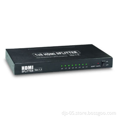1 x 8 HDMI Splitter with CE/FCC Certificates and High Performance, Supports 1080P, HDCP Compliant